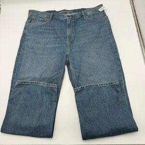 NWT Old Navy mens Blue Loose Ample Straight Leg Denim Jeans Size 42x30 Flaw Read